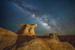 The Wings and the Milky Way in the Bisti Badlands