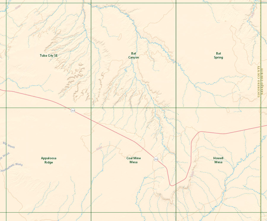 24K Topographic maps covering Coal Mine Canyon, Arizona