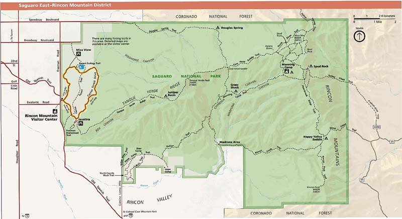 Saguaro East District National Park Service Map