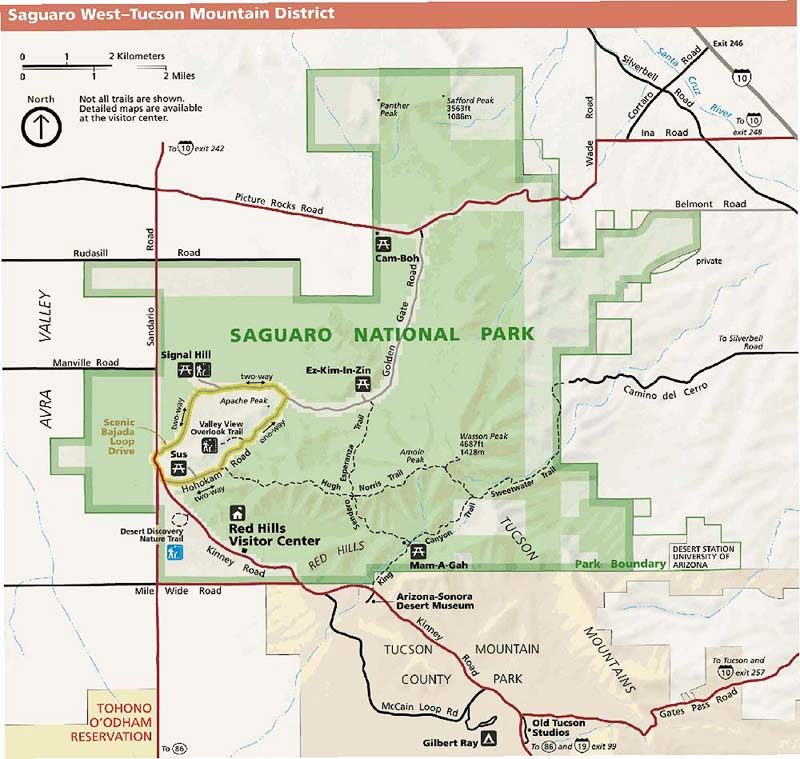 Saguaro West District National Park Service Map