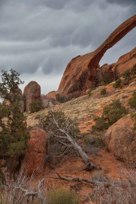 Landscape Arch on a Cloudy Day 2 Landscape Arch in Arches NP