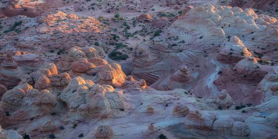First light over The Wave Looking down on The Wave in Coyote Buttes North, Arizona