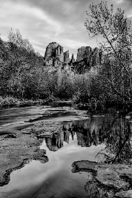Cathedral Rock Sunset BW