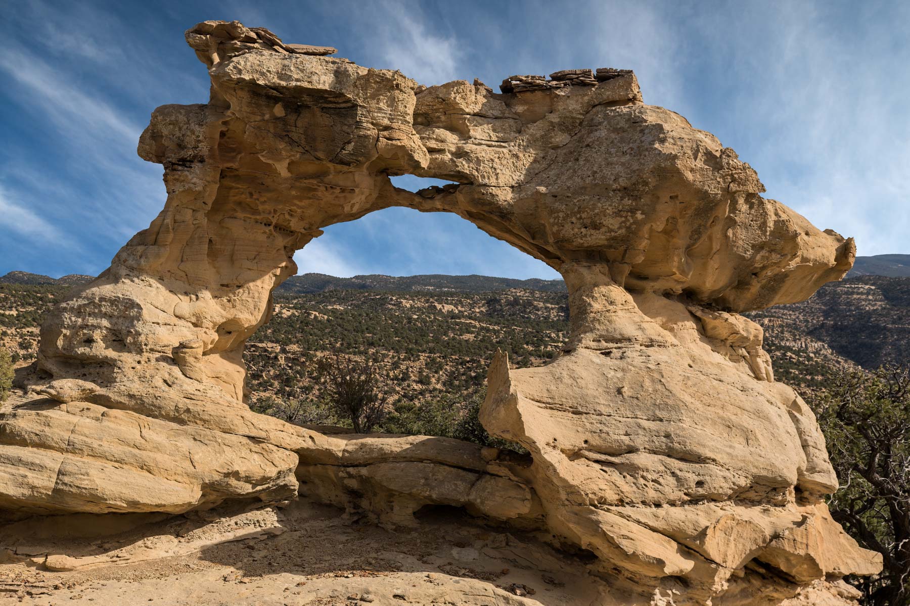 Northwest Side of Horizon Arch in the Grand Staircase Escalante National Monument at sunset