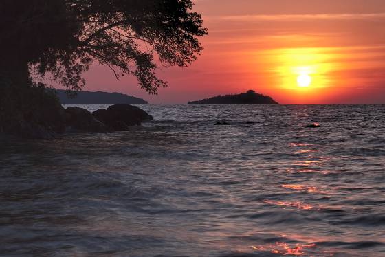 Mfangano Sunset Sun setting over Lake Victoria as seen from Mfangano Island.