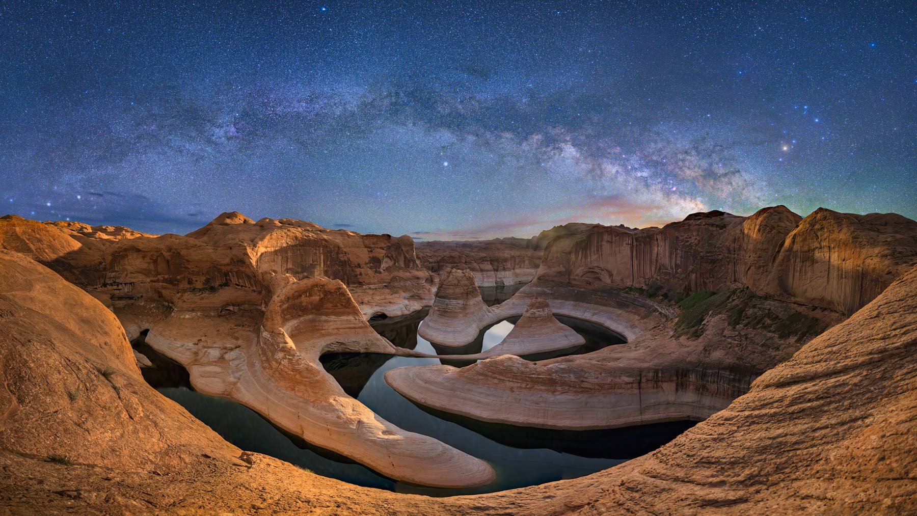 The Milky Way rising over Reflection Canyon