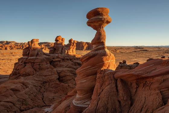 Kissiing Hoodoos in the background 2 The Kissing Hoodoos on Ward Terrace below the Adeii Eichii Cliffs