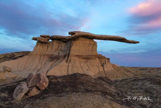 The King of WIngs after sunset Sunset at the King of Wings in Ah-Shi-Sle-Pah Wash, New Mexico