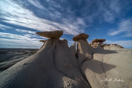 Hoodoo Parade Line of hoodoos near the King of Wings in Ah-Shi-Sle-Pah Wash, New Mexico
