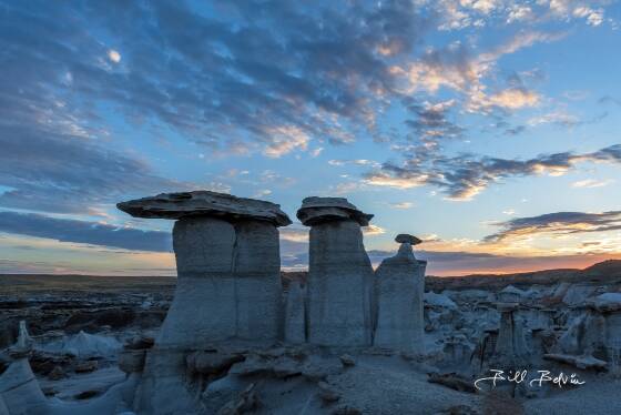 The Three Kings after loss of caprock The Three Kings in Valley of Dream East, Ah-Shi-Sle-Pah Wash, New Mexico