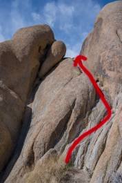 Scramble to the east sIde of the Eye of Alabama Route to the back of the Eye of Alabama in the Alabama Hills