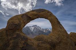 Whitney Portal Arch at 21mm from ladder on opposite wall Whitney Portal Arch in the Alabama Hills, California