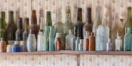 Bottle Collection Bottles in the Cerro Gordo ghost town Museum