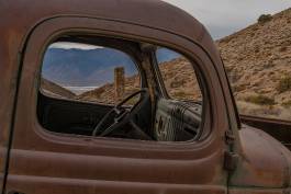 Dodge window framing smelter Dodge car in the Cerro Gordo ghost town
