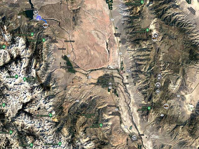 Tiny map of the crowley lake area