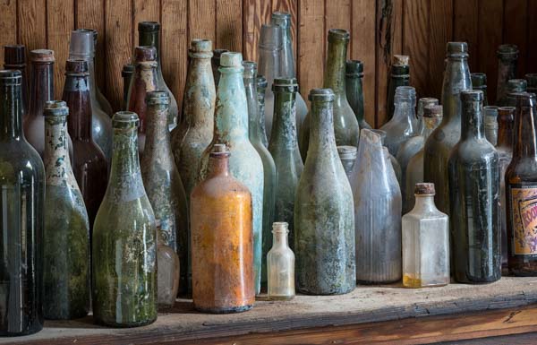 Bottles in the Cerro Gordo Assay House