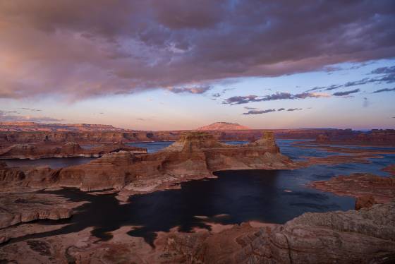 Gunsight Butte at Sunset 4 Sunset Views of Lake Powell from Alstrom Point