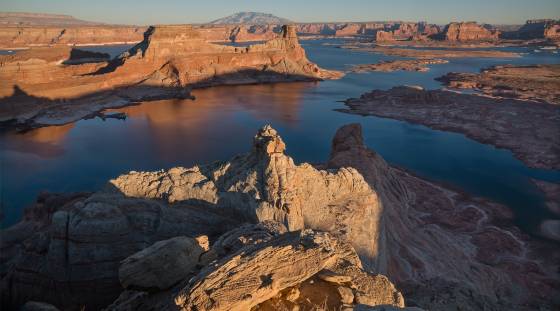 Gunsight Butte at Sunset Sunset Views of Lake Powell from Alstrom Point