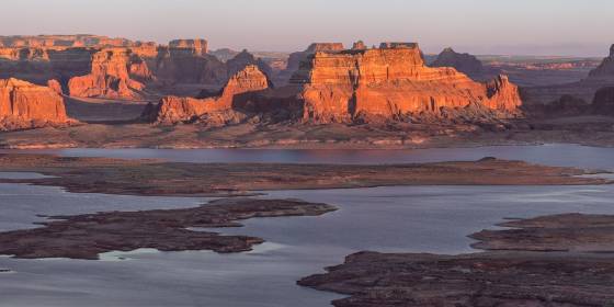 Lakle Powell Panorama Sunset Views of Lake Powell from Alstrom Point