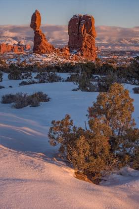 Balanced Rock in Winter 2 Balanced Rock in Arches NP in the WInter