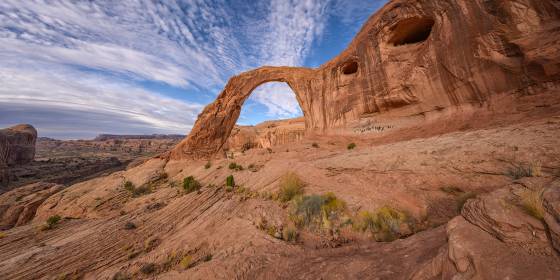 Corona Arch Panorama 2 Corona Arch aka Little Rainbow Bridge near Moab, Utah