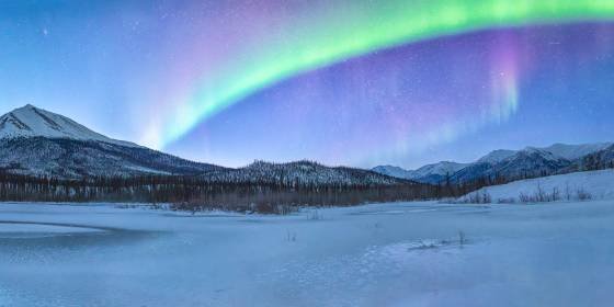 Dietrich River Panorama 1 The aurora over the Dietrich River in Northern Alaska.