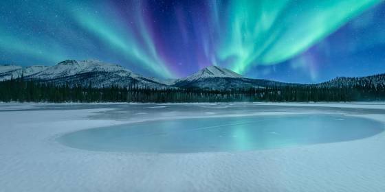Dietrich River Panorama 4 The aurora over the Dietrich River in Northern Alaska.