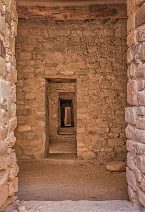 Aztec Ruins Best Doorways Enfilade of Doors in Aztec Ruins National Monument, New Mexico