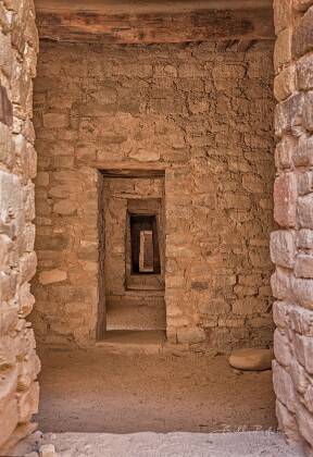 Aztec Ruins Best Doorways Enfilade of Doors in Aztec Ruins National Monument, New Mexico