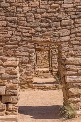 Aztec Ruins Doorways 1 Enfilade of Doors in Aztec Ruins National Monument, New Mexico