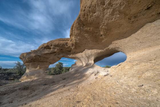Caballo Canyon Triple Arch 2 Caballo Canyon Triple Arch seen near Aztec, New Mexico.