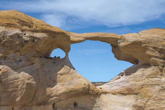 Graceful Arch Drone Shot Drone shot of Graceful Arch near Aztec, New Mexico.