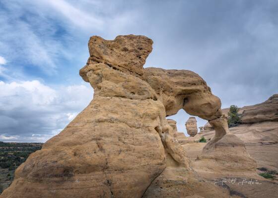 Rooftop Arch from the East Milky Way Arc over Lee Mountain and Courthouse Butte in Sedona
