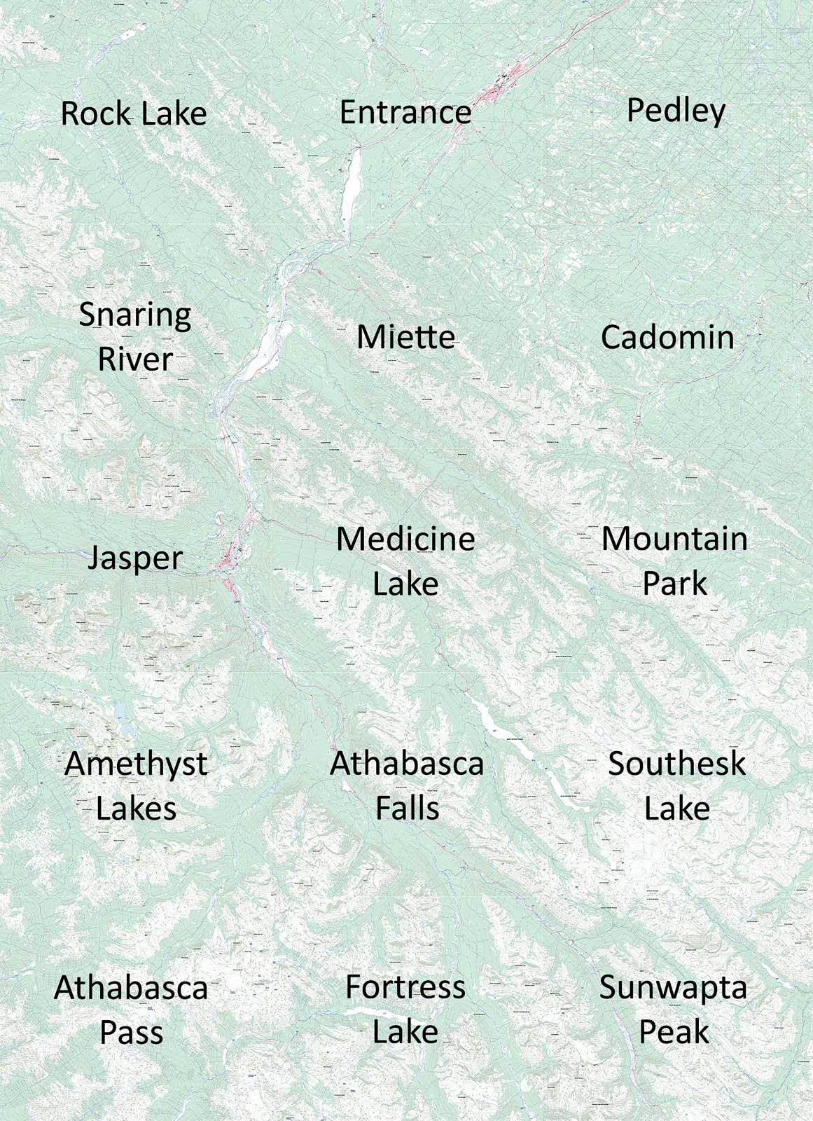 Icefields Parkway Topo Maps