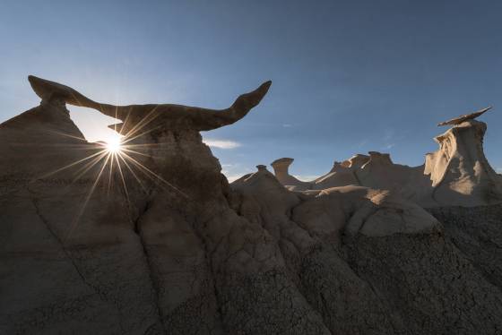 The Seal Sunburst Sunburst seen below The Seal in the Bisti Badlandss, New Mexico