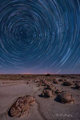 Cracked Eggs Startrail The Cracked Eggs in the Bisti Badlands, New Mexico