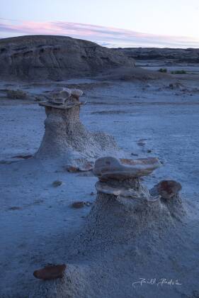 Pedestals near The Cracked Eggs Milky Way Arc over Lee Mountain and Courthouse Butte in Sedona