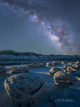 The Milky Way over Cracked Eggs 2 The Milky Way rising over the Cracked Eggs in The Bisti Badlands composited with Sunrise shot.