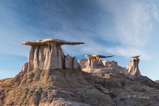 Bisti Wings at 200mm near dusk The Bisti Wings in the Bisti Badlands, New Mexico