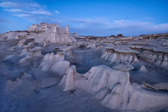 Blue Hour Rock Formation in Alamo Wash, part of the Bisti Badlands in New Mexico
