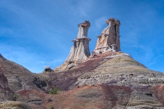 Eagles Nest Rock Formation in Alamo Wash, part of the Bisti Badlands in New Mexico