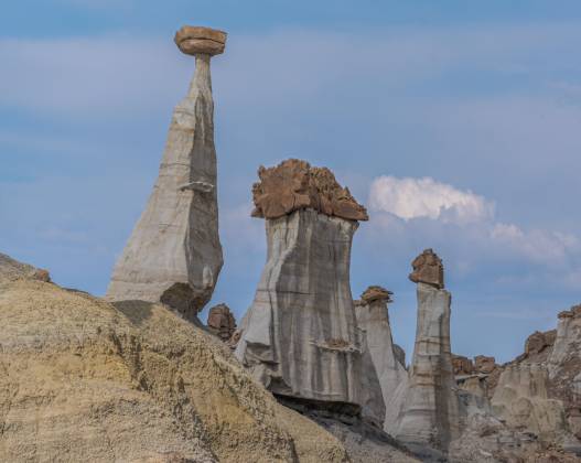 Caprocks 2 Rock Formation on the south side of Hunter Wash, part of the Bisti Badlands in New Mexico