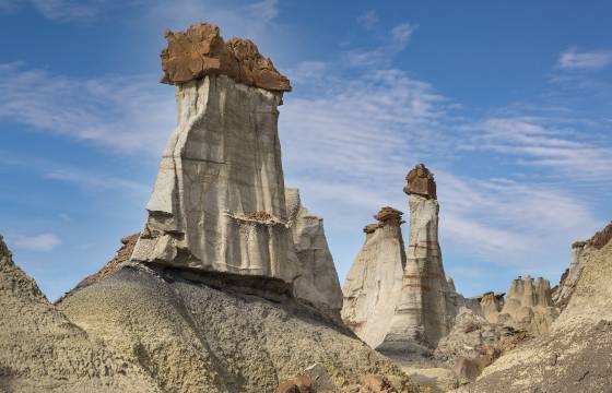 Caprocks 3 Rock Formation on the south side of Hunter Wash, part of the Bisti Badlands in New Mexico