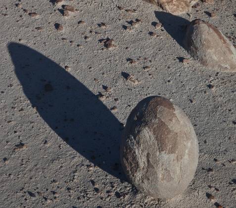 Egg with Shadow Unusual shaped Rock in Alamo Wash, part of the Bisti Badlands in New Mexico