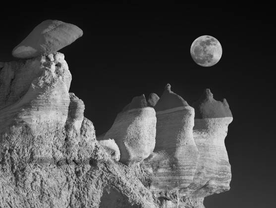 Blue Canyon Classic BW Full Moon over Blue Canyon in the Hopi Nation, Arizona