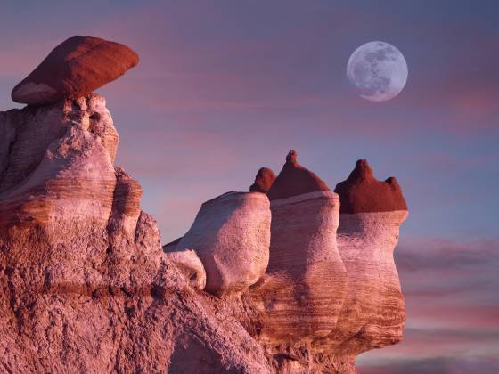 Blue Canyon Classic View Full Moon over Blue Canyon in the Hopi Nation, Arizona