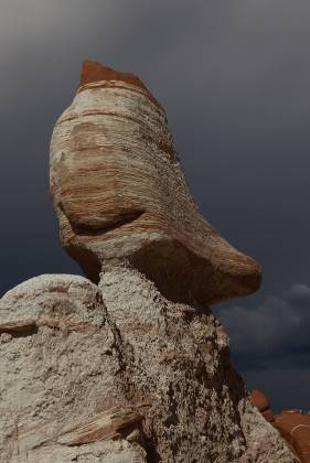 Dark Sky over Blue Canyon Rock formation in Blue Canyon in the Hopi Nation, Arizona