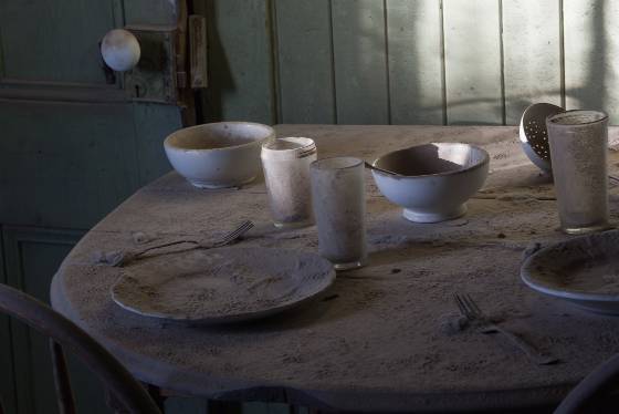 Place Setting in Miller House Tom Miller House Kitchen in Bodie State Historical Park, California