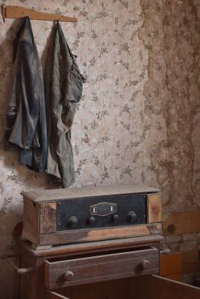 Radio in Miller House Radio in the Tom Miller House in Bodie State Historical Park, California