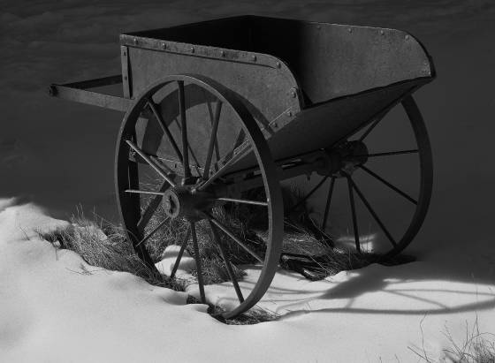 Cart Wagon Wheels in Bodie State Historical Park, California